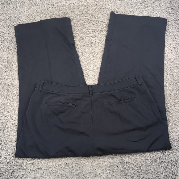 LL Bean Pants Womens 18 Blue Classic Fit Preppy Straight Chore Work Wear Crop - Picture 1 of 9